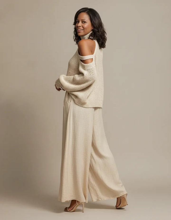 Isabelle | Cold-Shoulder Knit Two-Piece Set