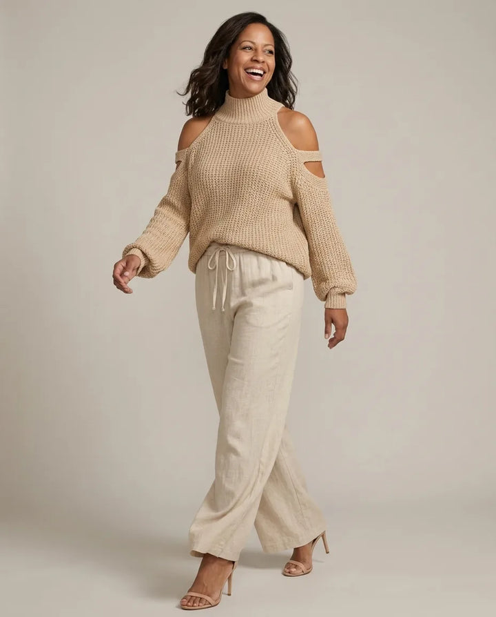 Isabelle | Cold-Shoulder Knit Two-Piece Set