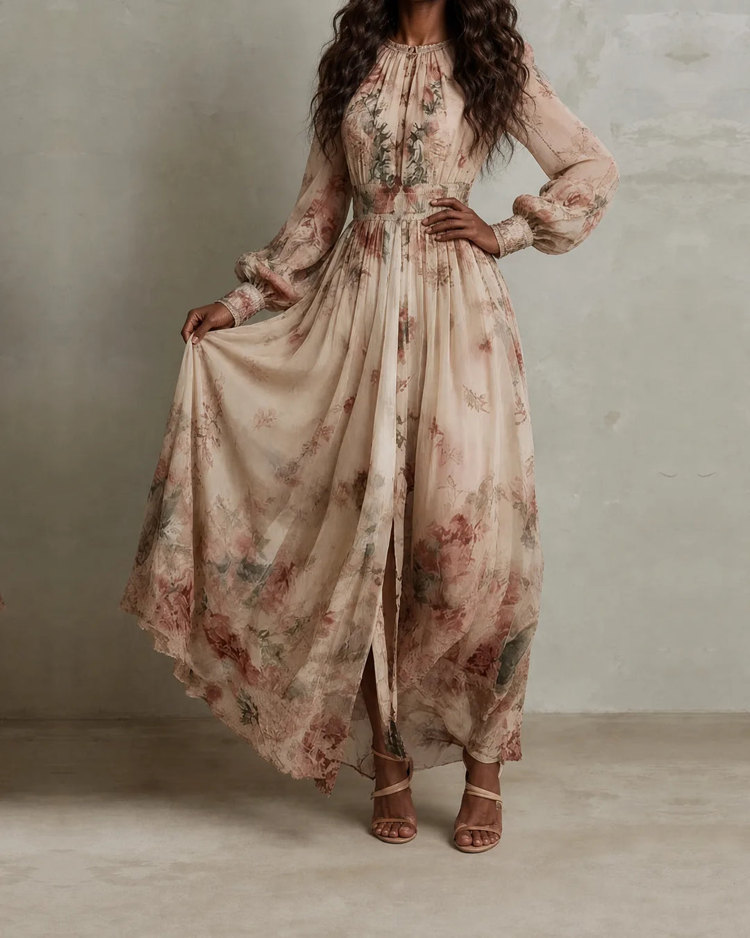 Amelie | Vintage Floral Maxi Dress