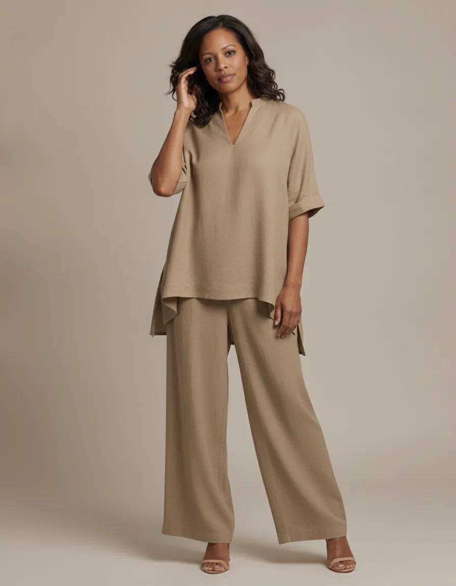 Eliza | Linen Tunic Two-Piece Set