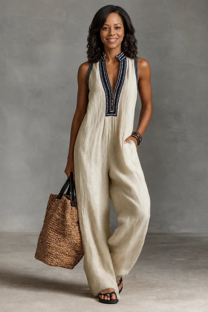 Nadia | Sleek Stand-Collar Jumpsuit