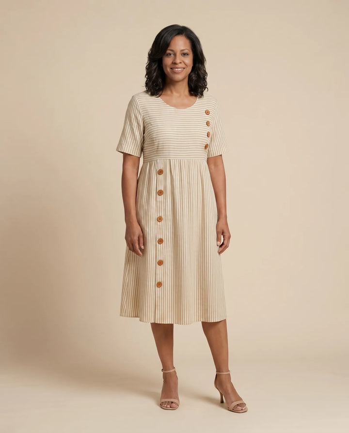 Brienne | Striped Midi Dress