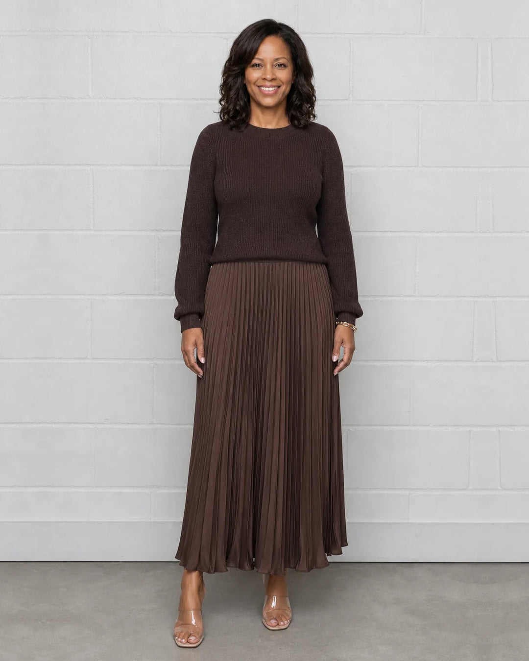 Claudia - Maxi dress with sweater and pleated skirt
