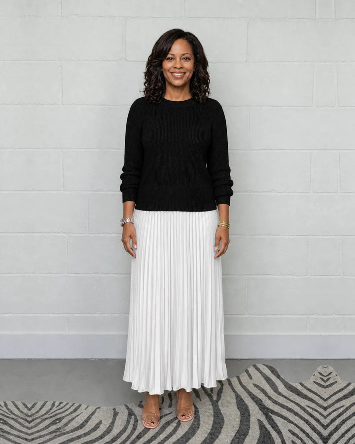 Claudia - Maxi dress with sweater and pleated skirt