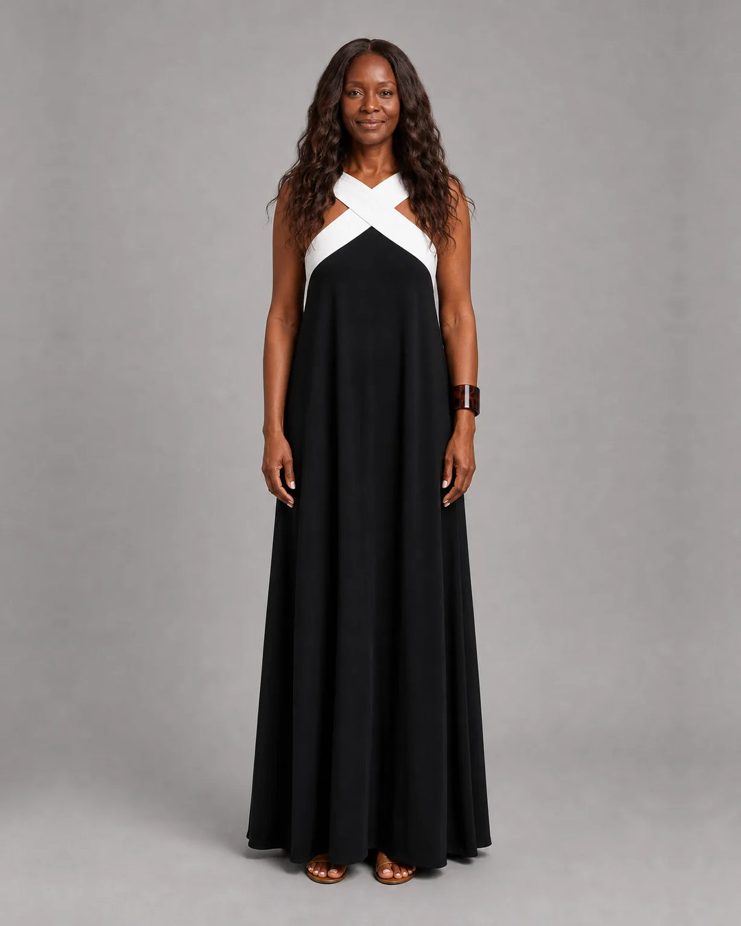 Velora™ | Cross Elegance Maxi Dress