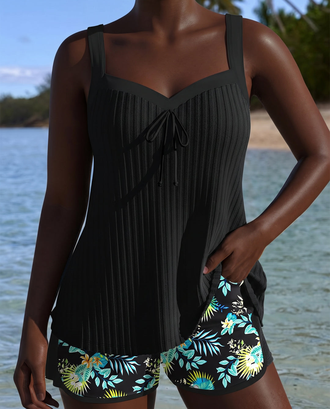 Marisa | Short Striped Tankini