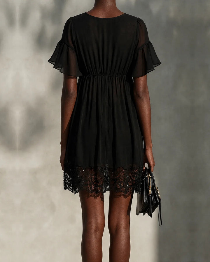 Camryn | Black Lace Mini Dress