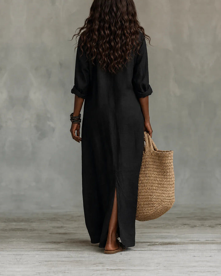 Celine | Button-Front Maxi Dress