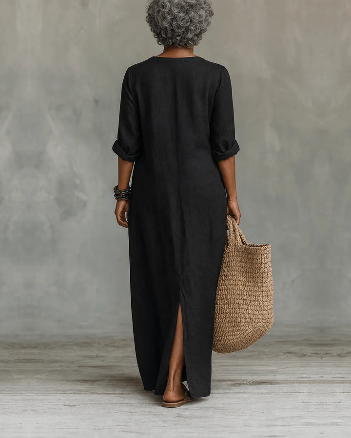 Nkechi | Loose Maxi Dress with Buttons