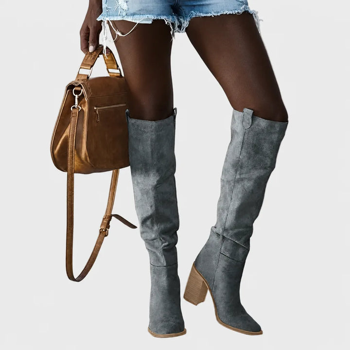 Ndeye | Tall Western Leather Boots