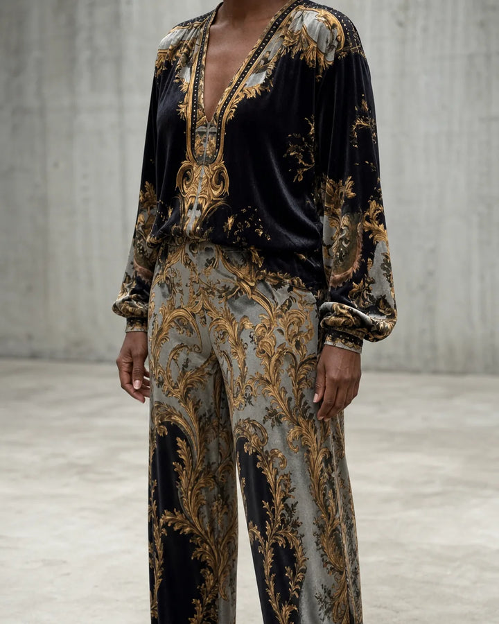 Vionnet | Vintage Embroidered Linen-Look Set