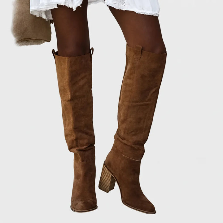 Ndeye | Tall Western Leather Boots