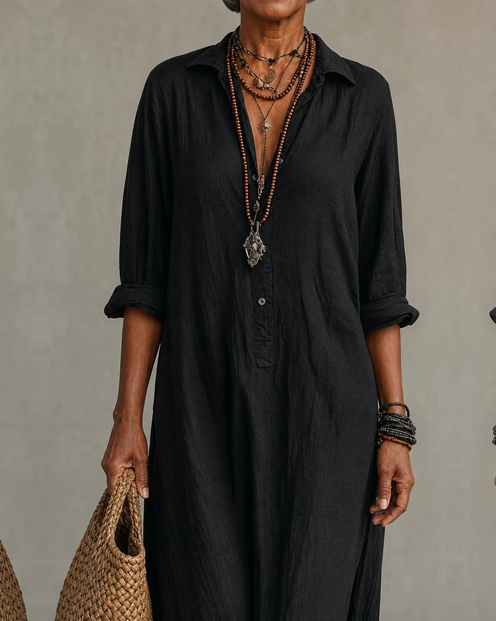 Nkechi | Loose Maxi Dress with Buttons