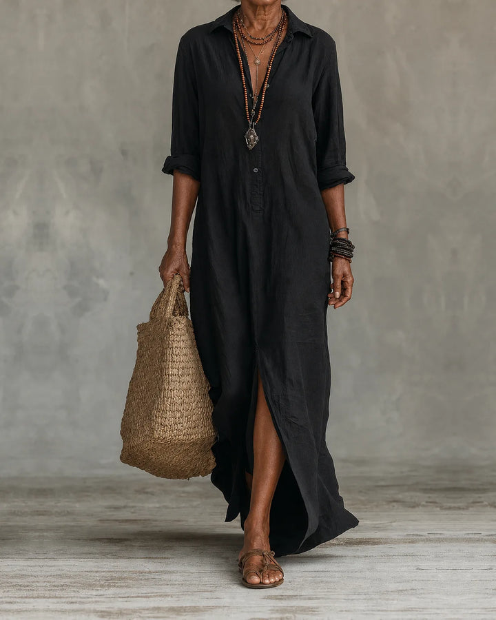 Nkechi | Loose Maxi Dress with Buttons