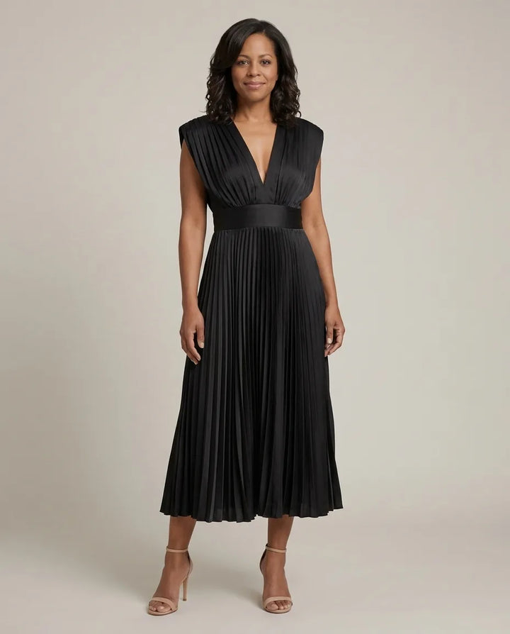 Genevieve | Timeless Pleated Midi Dress