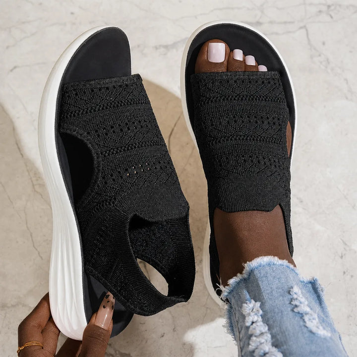 Nyla | Knit Platform Sandals