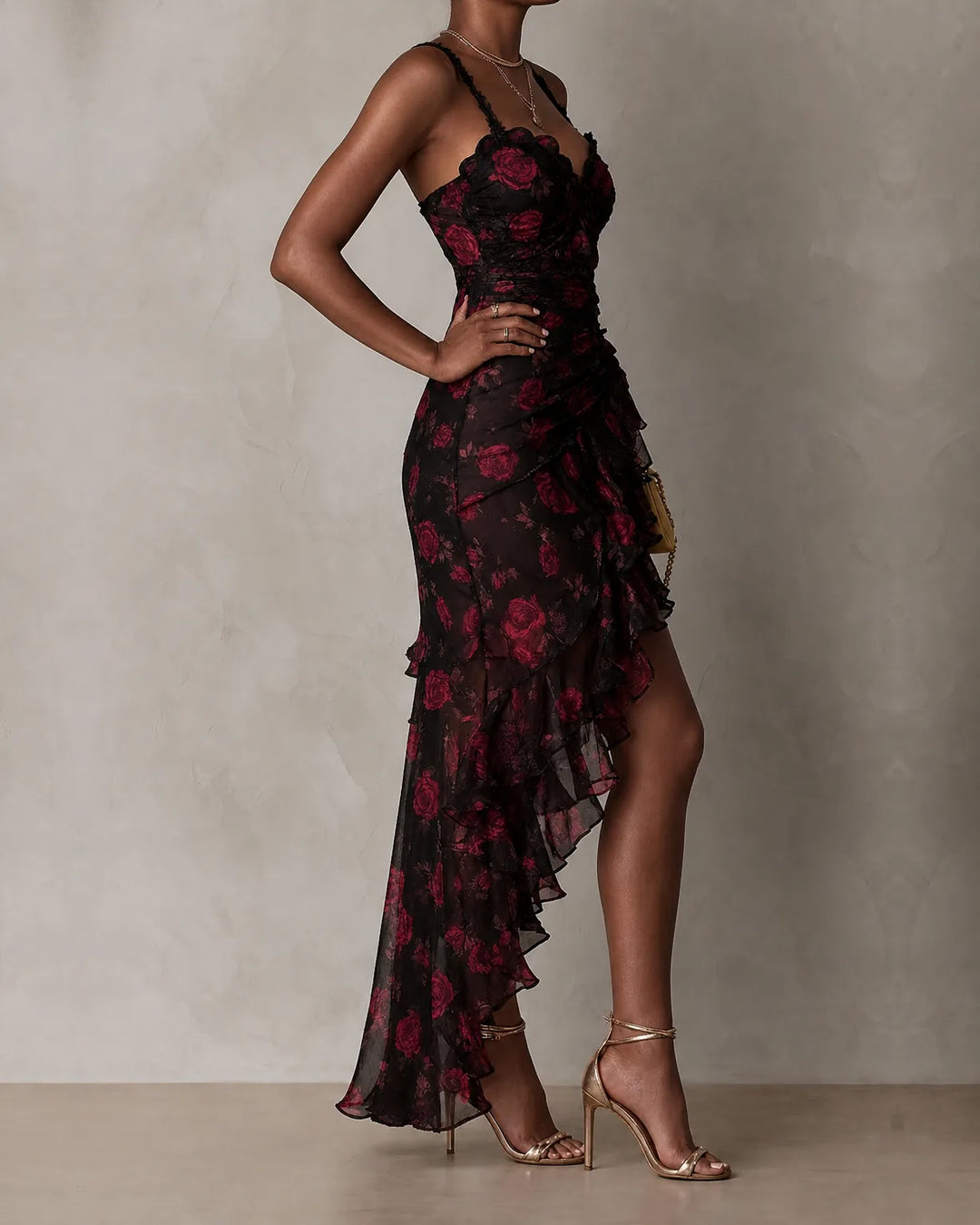 Lane | Floral Ruched Hem Dress