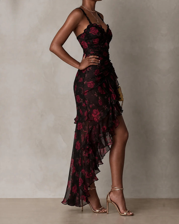 Lane | Floral Ruched Hem Dress