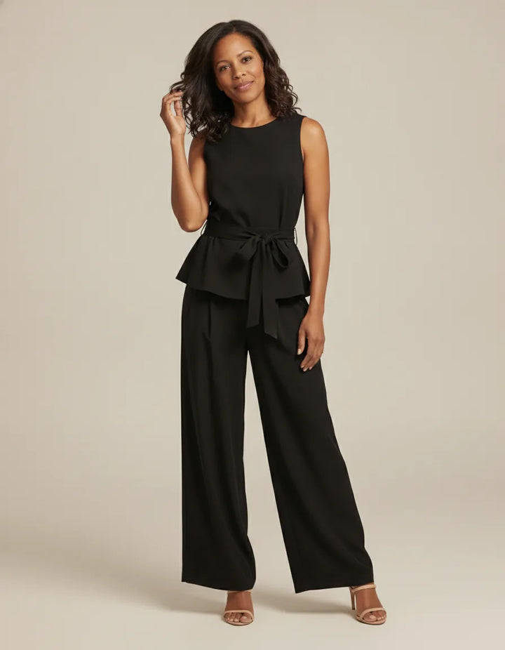 Camila | Tie-Waist Peplum Two-Piece Set