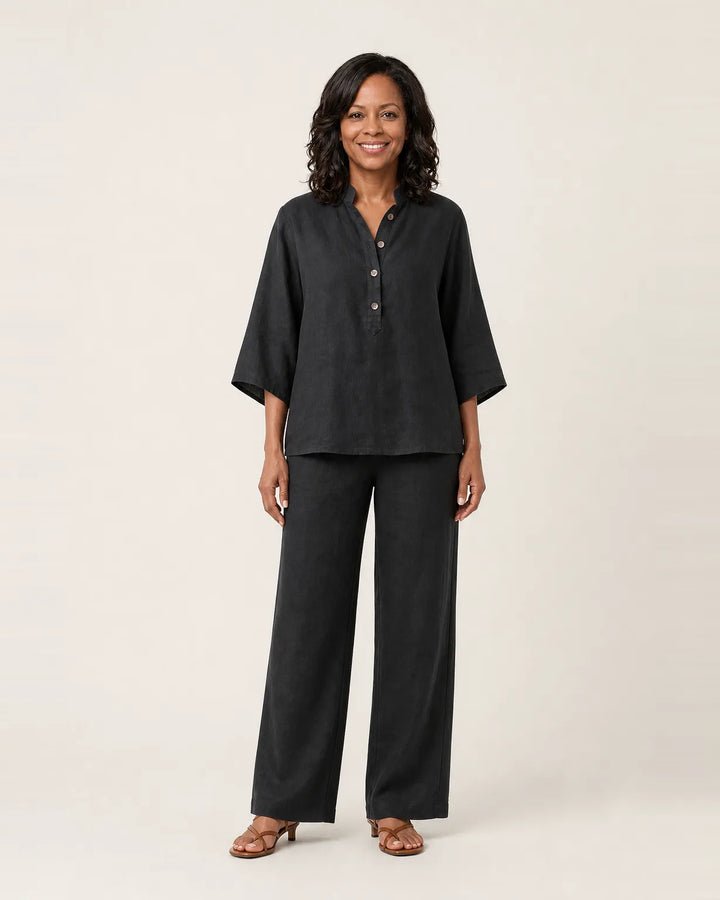 Zerah | Linen Two-Piece Set — Black