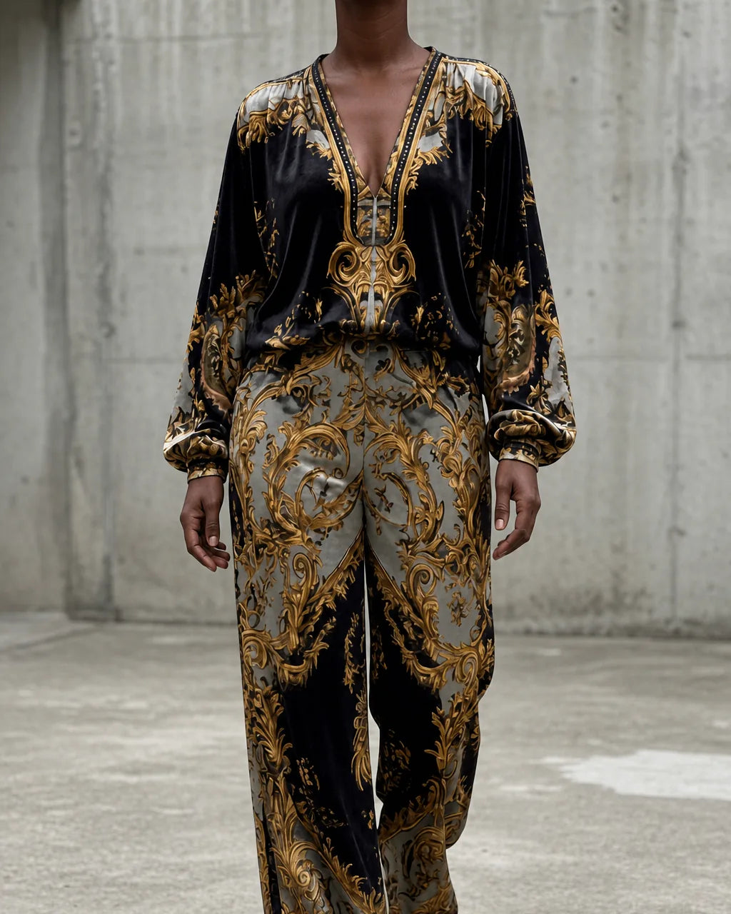 Vionnet | Vintage Embroidered Linen-Look Set