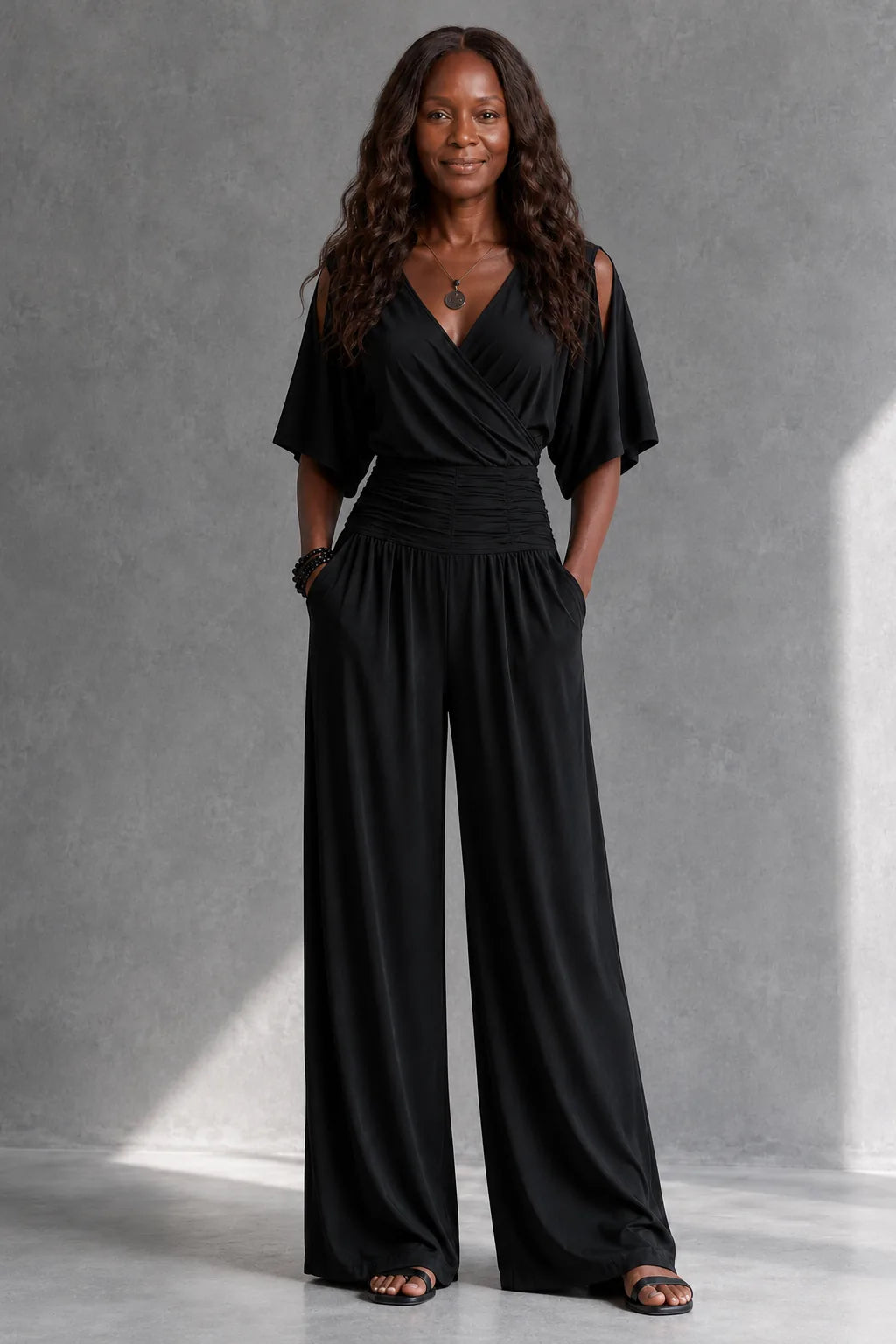 Gbemi | Wrap V-Neck Jumpsuit
