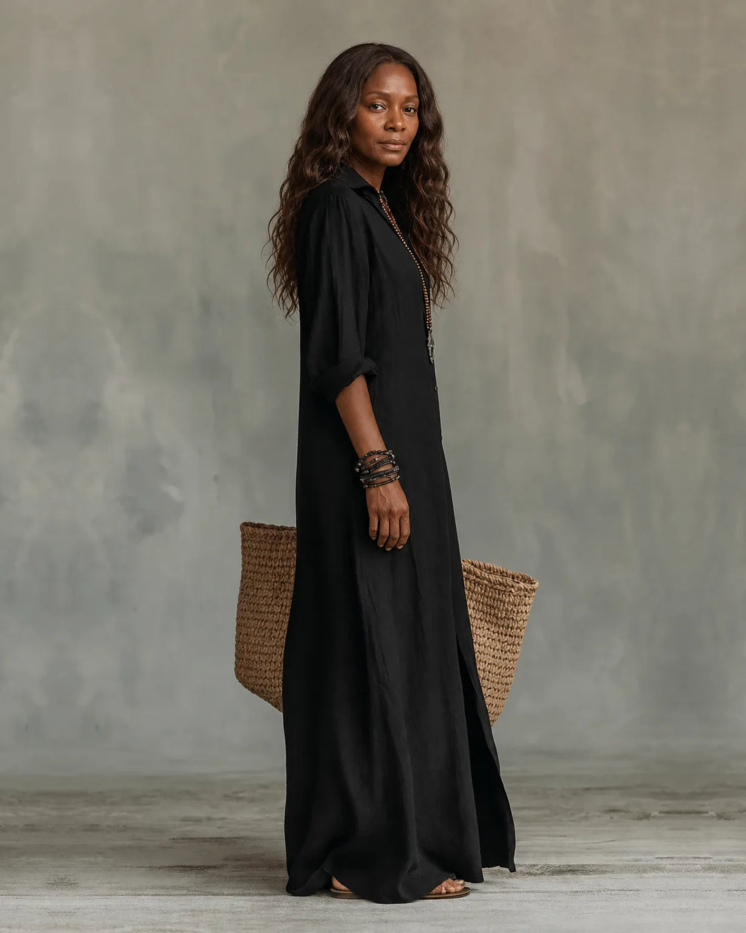 Celine | Button-Front Maxi Dress