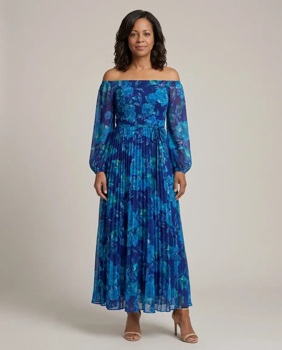 Emma | Off Shoulder Floral Maxi Dress