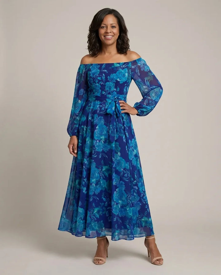 Emma | Off Shoulder Floral Maxi Dress