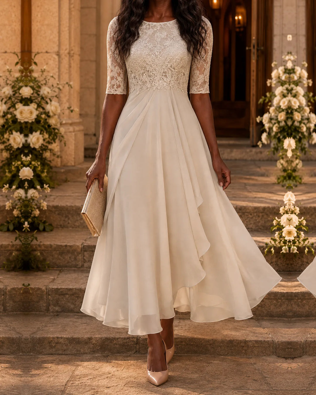 Rosa | Lace Midi Dress