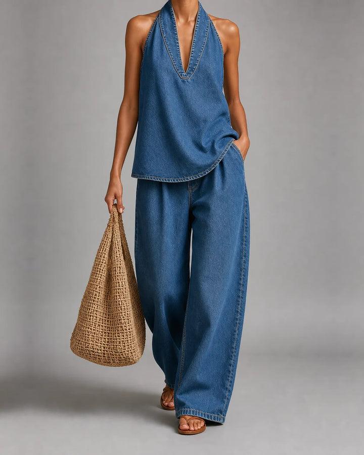 Sena | V-Neck Fluid Two-Piece Suit