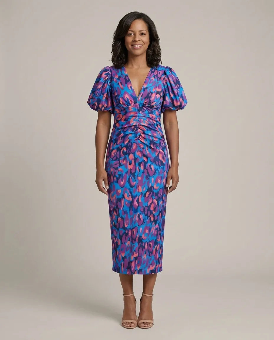 Lydia | Vivid Pleated Midi Dress