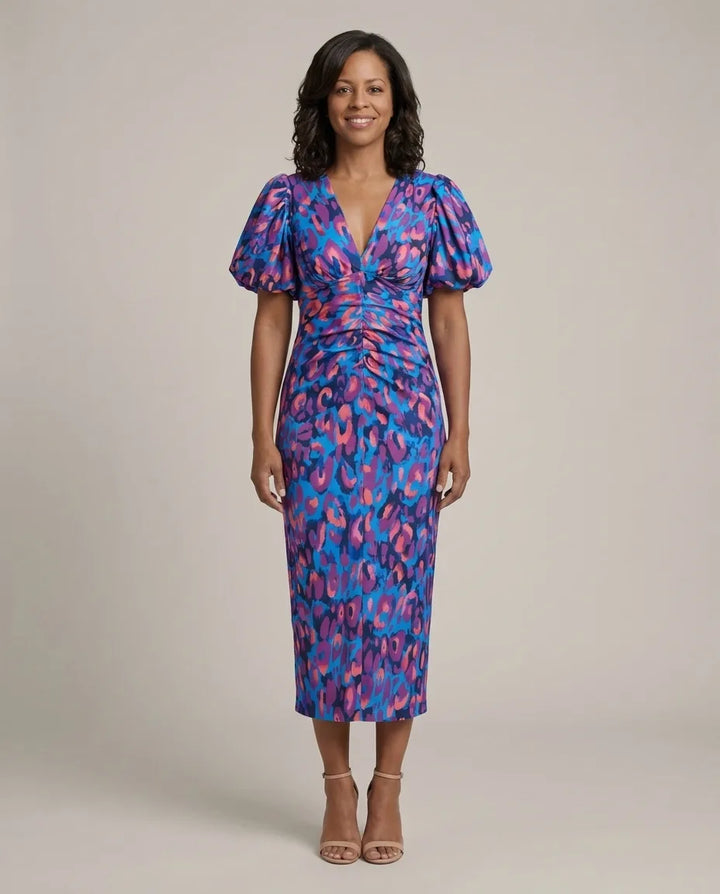 Lydia | Vivid Pleated Midi Dress