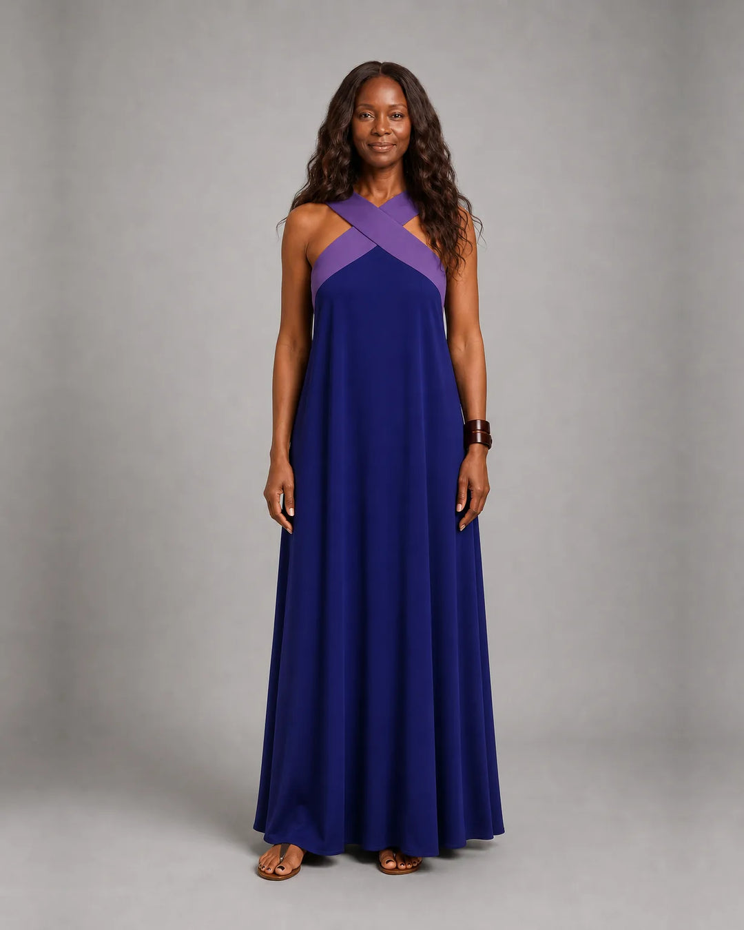 Velora™ | Cross Elegance Maxi Dress
