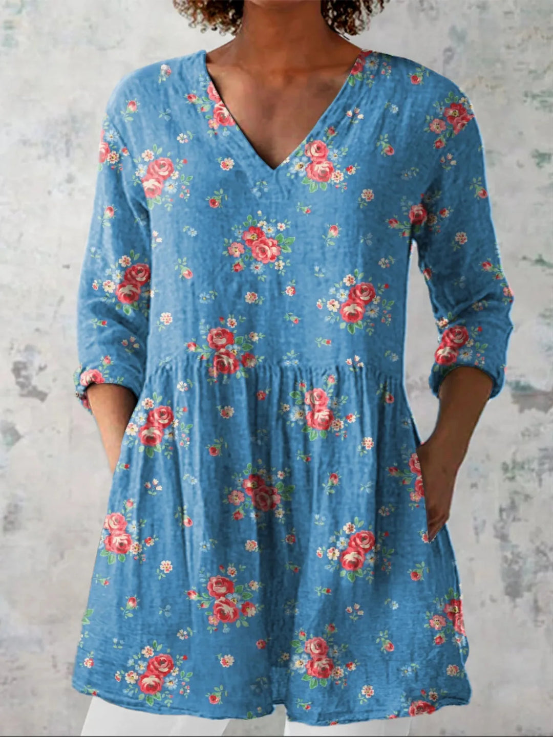 Maya | Long Blouse with V-Neck