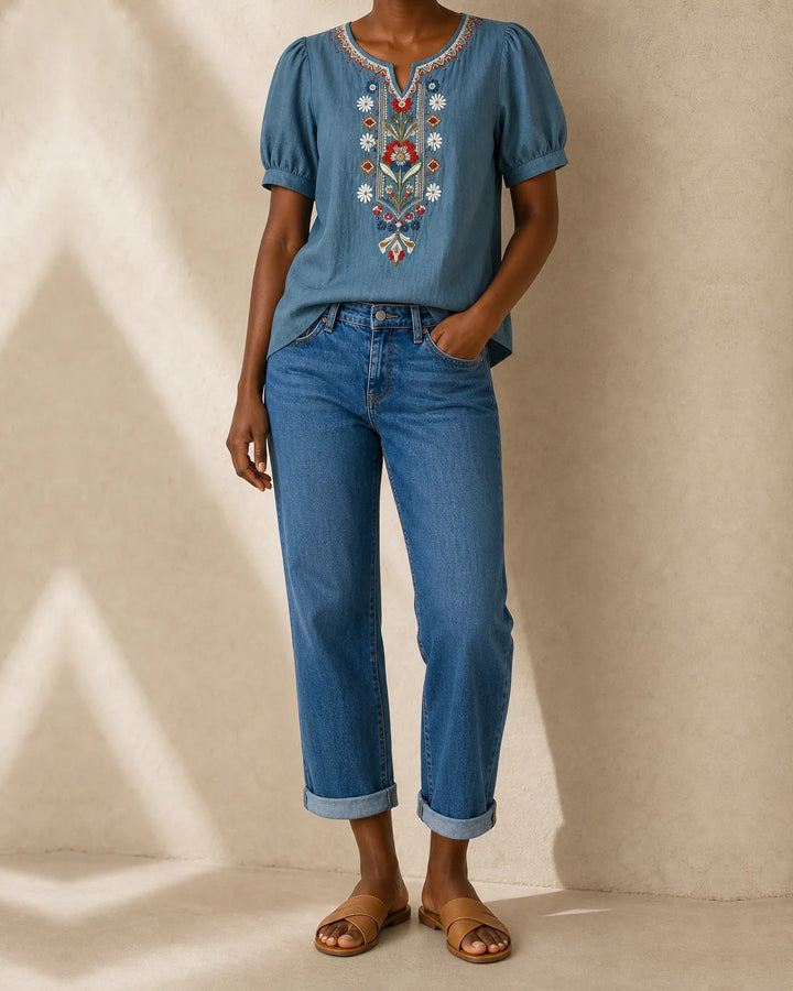 Ife | Floral Embroidered Blouse