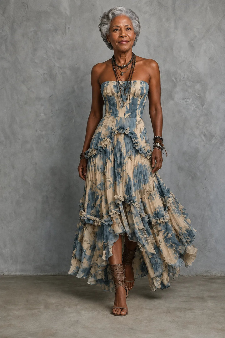 Uchenna | Strapless 3D Floral Maxi