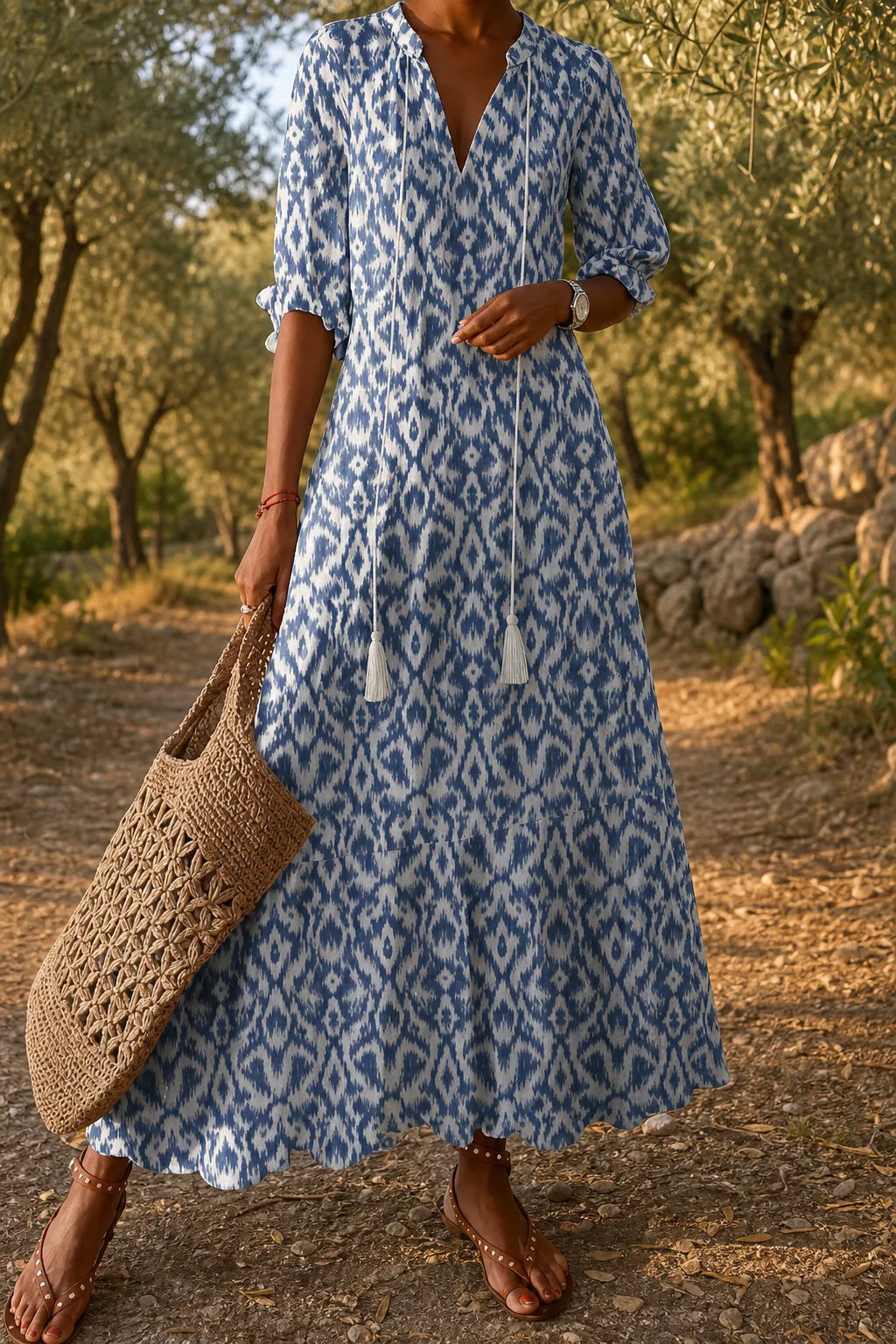 Adriana | Flowing Bohemian Maxi Dress