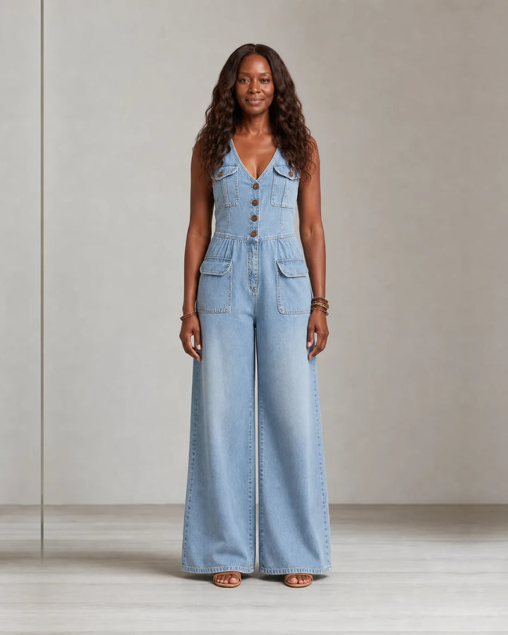 Gabrielle | Relaxed Wide-Leg Denim Overall