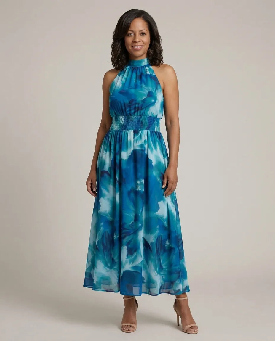Willow | Gathered Halter Midi Dress