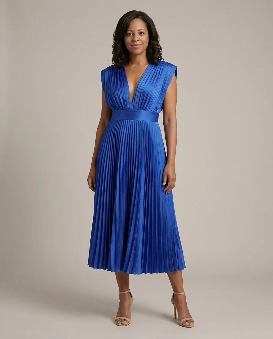 Genevieve | Timeless Pleated Midi Dress