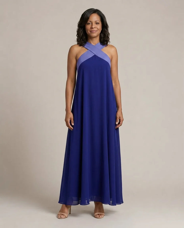 Velora | Cross Elegance Maxi Dress