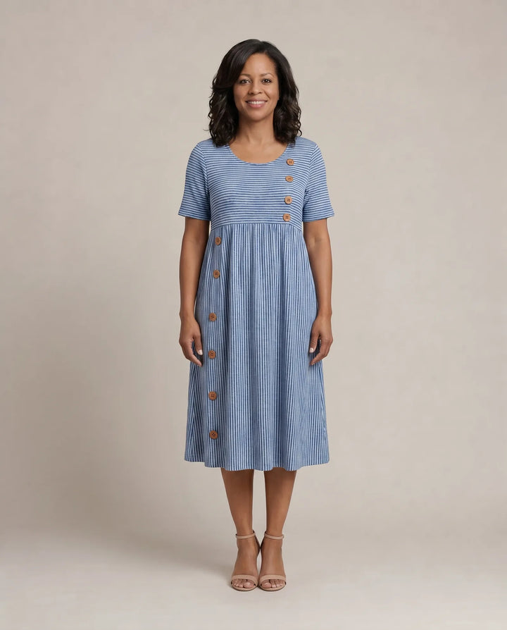 Brienne | Striped Midi Dress