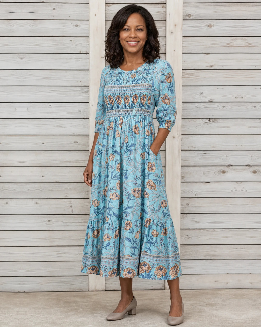 Aphra | Petal Textured Midi Dress