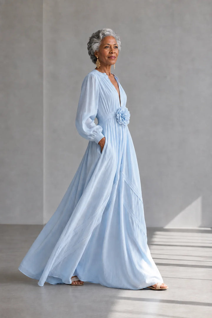 Funmi | 3D Floral High-Waist Maxi
