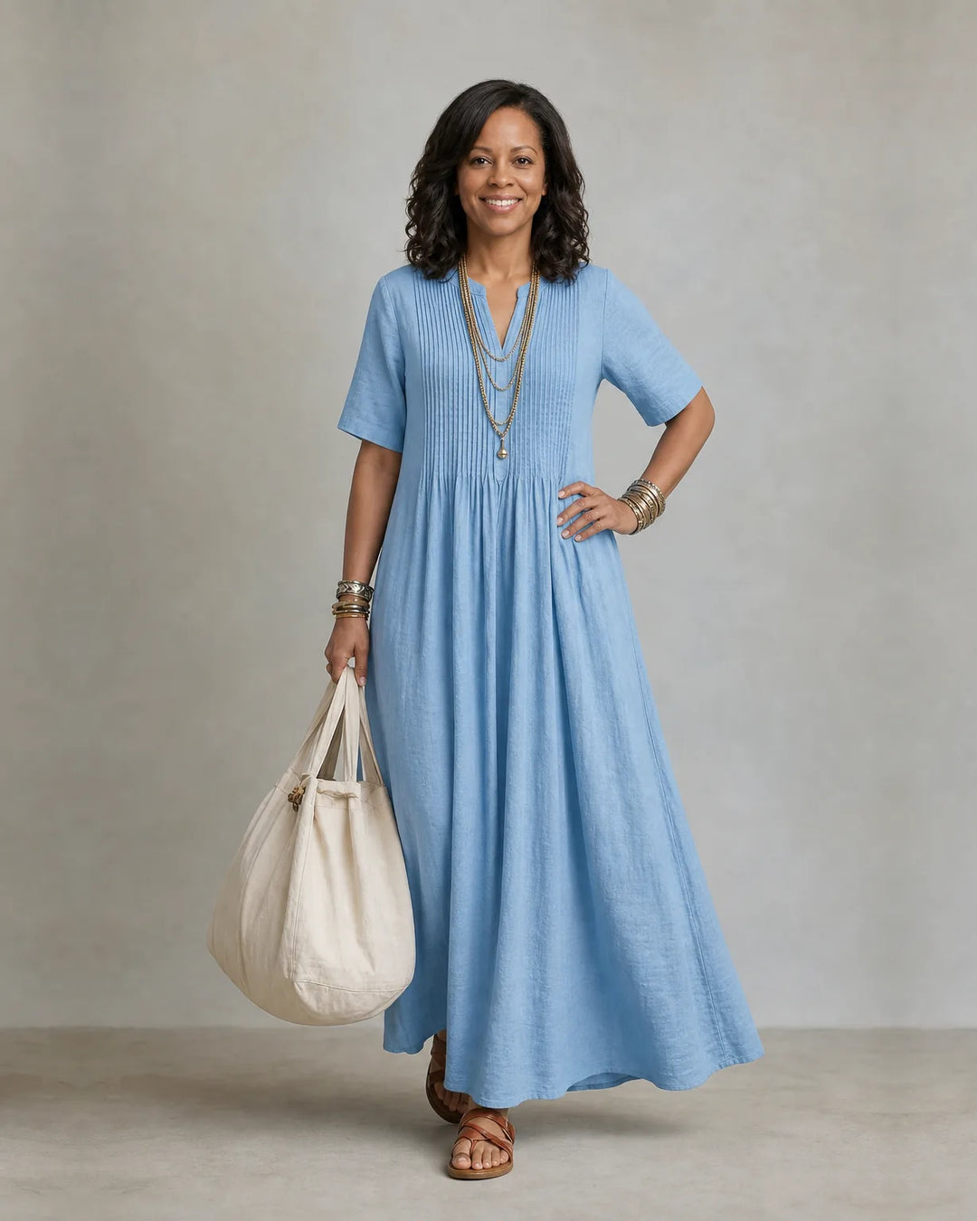 Livia Pintuck Maxi Dress