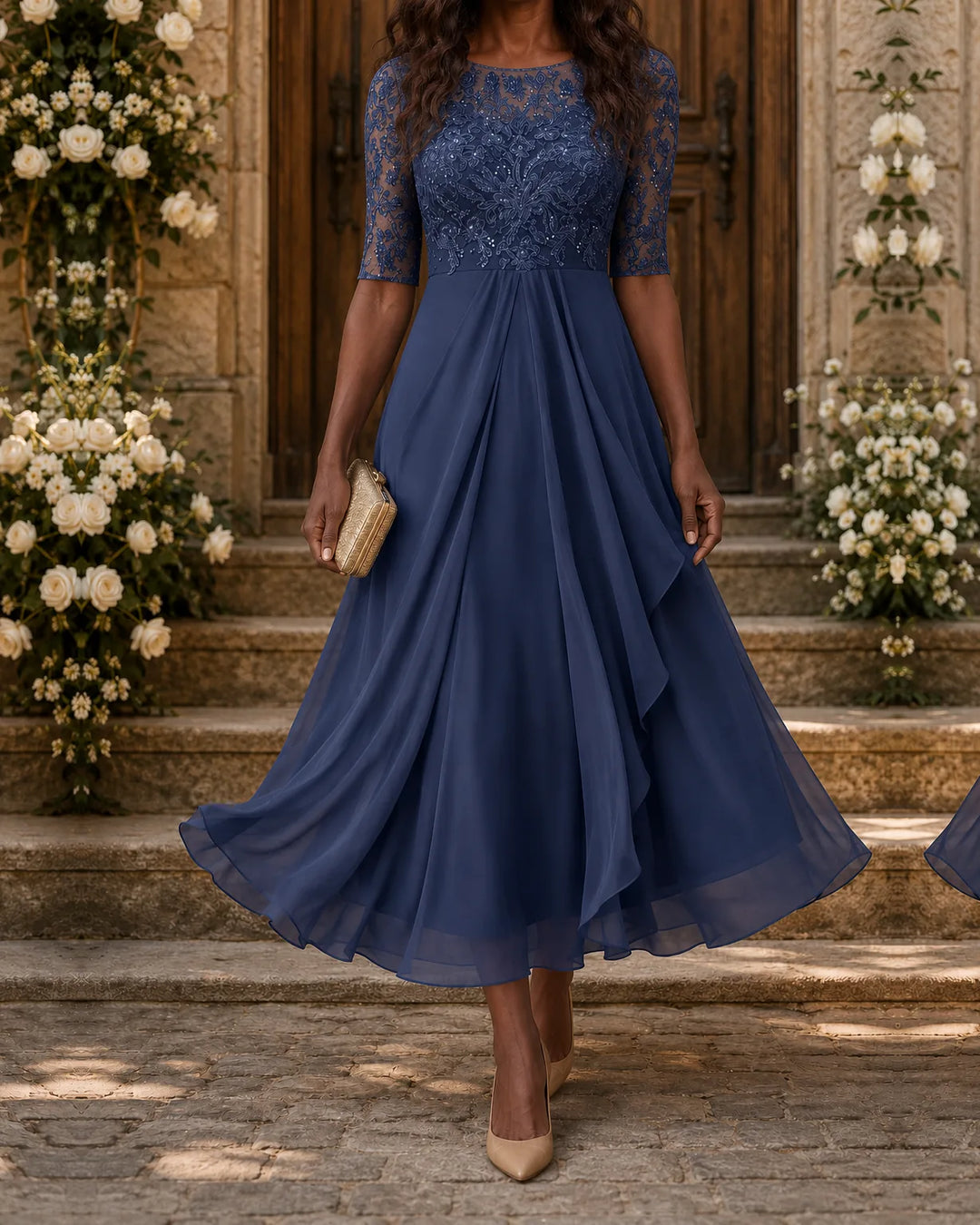 Rosa | Lace Midi Dress