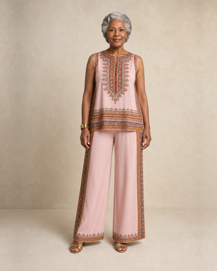 Sierra | Sleeveless Print Top & Wide-Leg Set