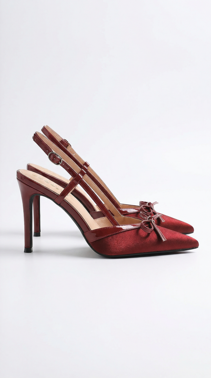 Valora | Satin Bow Slingback Pumps