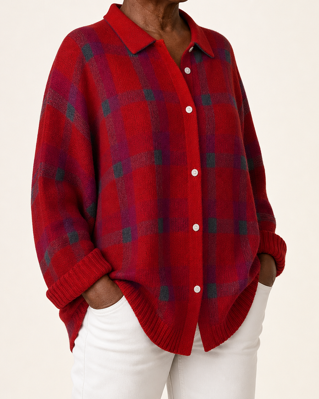 Brittany | Soft Plaid Button Cardigan